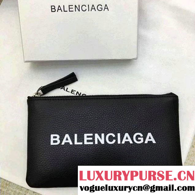 Balenciaga Grained Calfskin Everyday Coin Purse Black 2017 (JM-7121310 )