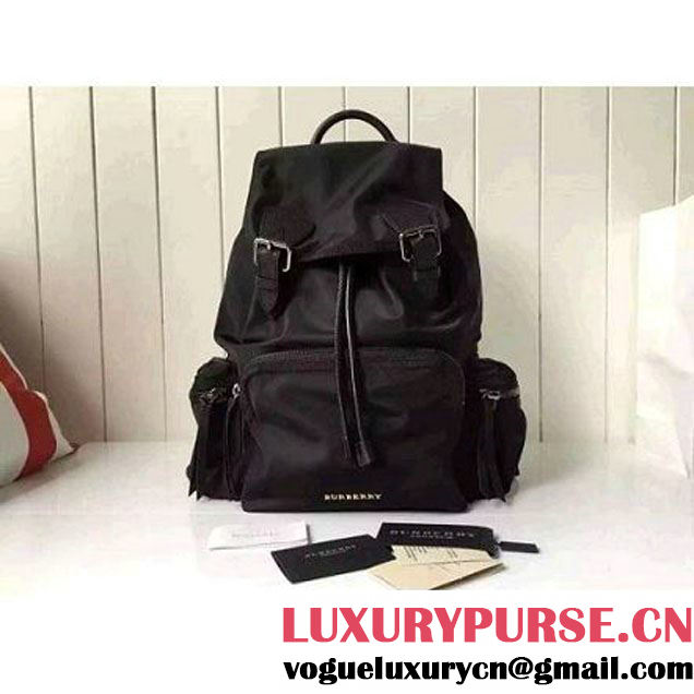 Burberry Large Rucksack In Technical Nylon And Leather Backpack Black(black hardware) (2A016-6062736 )