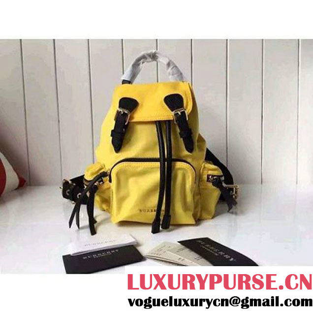 Bur. Small Rucksack In Technical Nylon And Leather Backpack Yellow (2A016-6062824 )