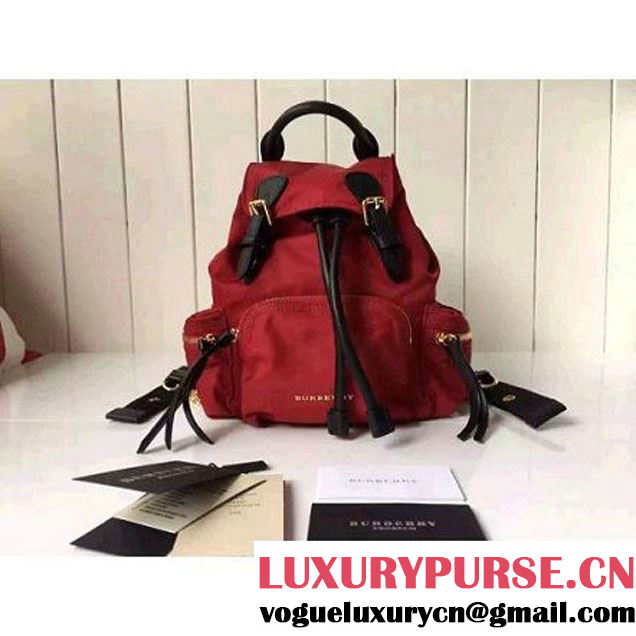 Bur. Small Rucksack In Technical Nylon And Leather Backpack Red (2A016-6062825 )