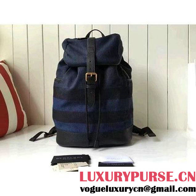 Bur. Colour Block Canvas Check Backpack 39767211 Blue (2A016-6072203 )