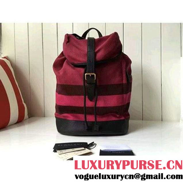 Bur. Colour Block Canvas Check Backpack 39767211 Red (2A016-6072204 )