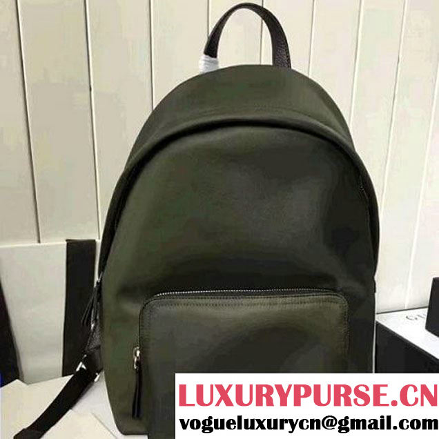 Burberry Leather Trim Technical Backpack Green 2017 (2A016-7060928 )