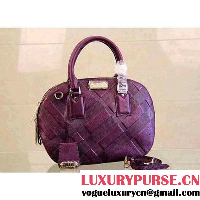 Burberry Small Orchard in Purple Embossed Check Leather (AILEGOU-041303 )