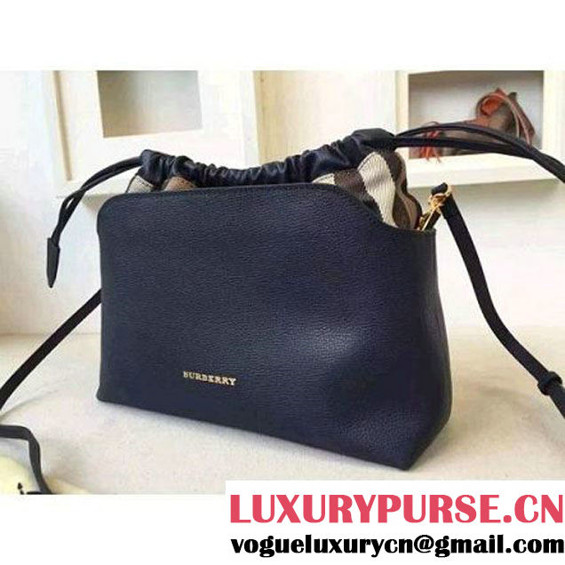 Burberry Little Crush In Blue Carbon Leather And House Check (2A016-091902 )