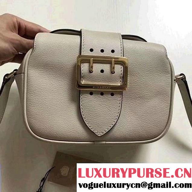 Burberry Small Buckle Crossbody Bag in Grainy Calfskin Off-White 2017 (2A016-7102803 )