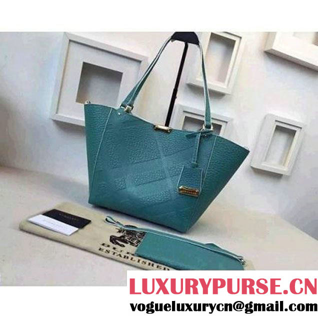 Burberry 39711491 The Small Canter In Bonded Leather Tote In Aqua Green (2A016-080525 )