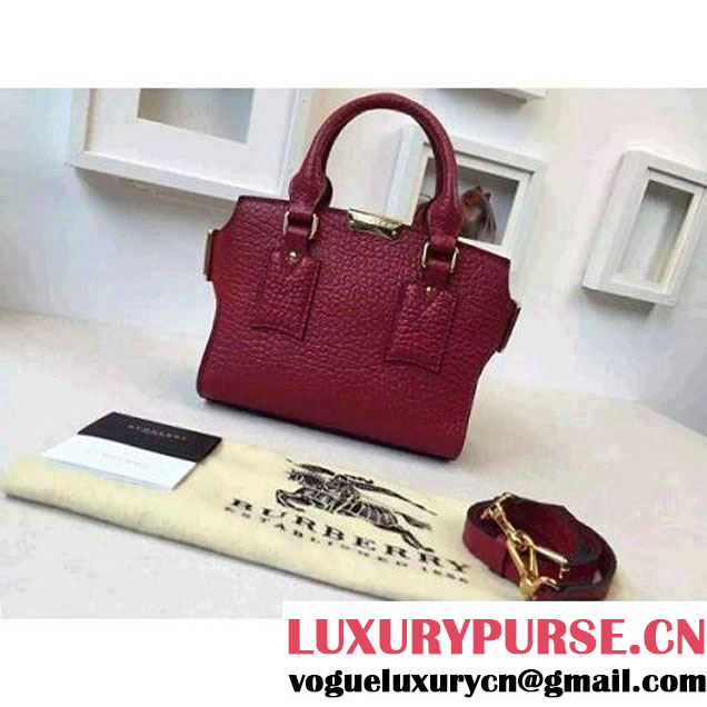 Burberry Small Signature Grain Leather Tote Bag In Burgundy (2A016-080534 )