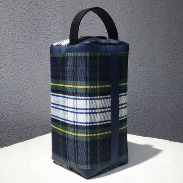 Burberry Tartan Cotton Pouch White/Blue/Green 2018 Collection