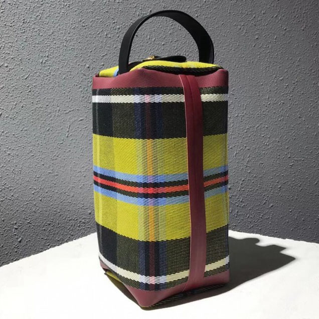 Burberry Tartan Cotton Pouch Yellow/Black/Red 2018 Collection