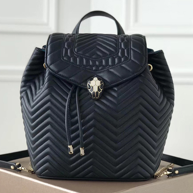 Bulgari Serpenti Forever Backpack In Black