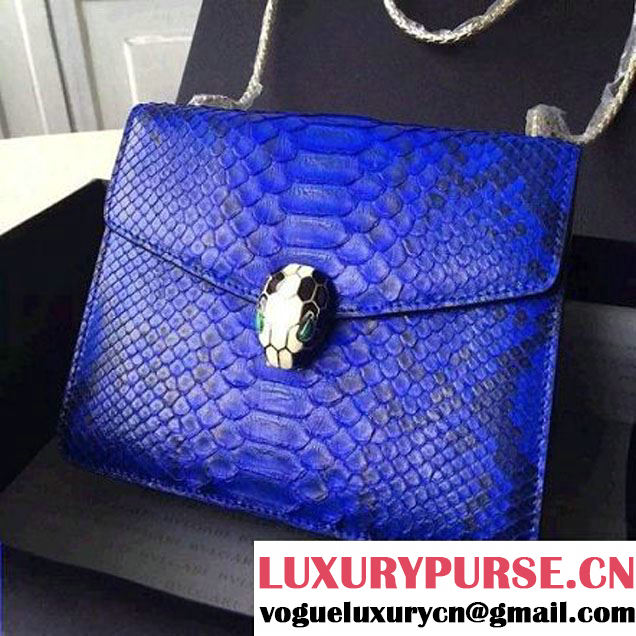 Bvlgari Blue Purple Python Leather Serpenti Forever Flap Cover Bag 20cm (BGJ-121109 )