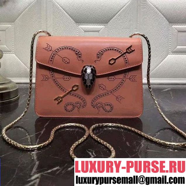 Bvlgari Serpenti Forever in Studded "Pop-Heart" Calfskin Shrimp 24cm 2018 (AFEI-8011614 )