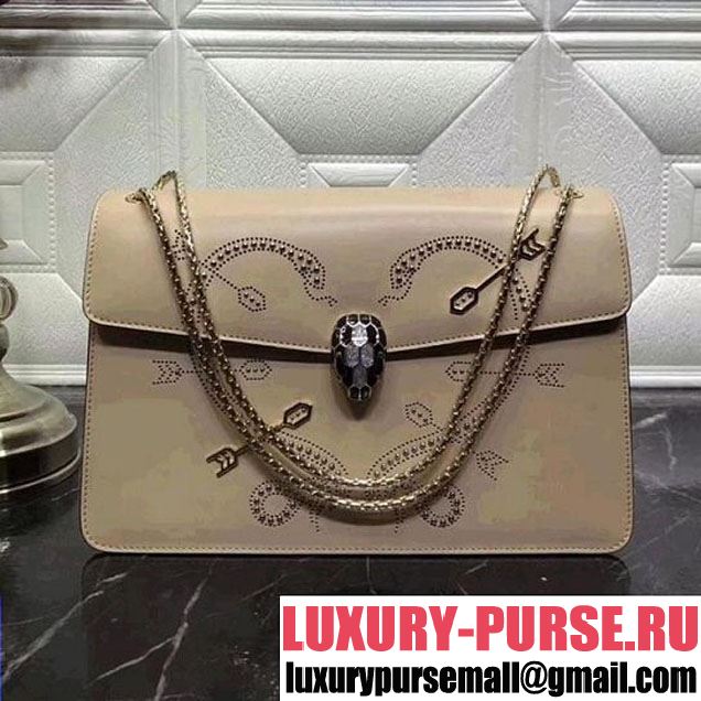 Bvlgari Serpenti Forever in Studded "Pop-Heart" Calfskin Beige 27cm 2018 (AFEI-8011608 )