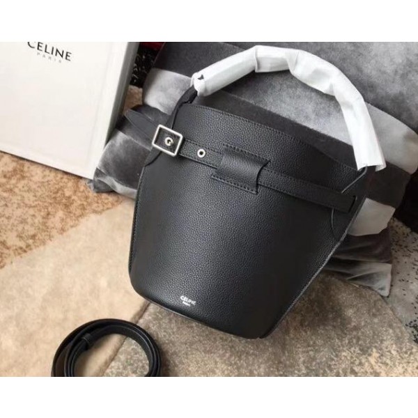 Celine Nano Big Bag Bucket Bag in Grained Calfskin 187243 Black 2019