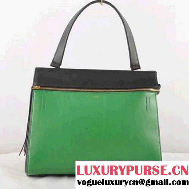 CELINE EDGE BAG MEDIUM IN CALFSKIN GREEN AND BLACK 520 (SKU: #401054 ) (SKU: #401054 )