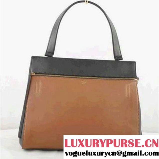 CELINE EDGE BAG MEDIUM IN CALFSKIN BROWN AND BLACK 520 (SKU: #232277 ) (SKU: #232277 )