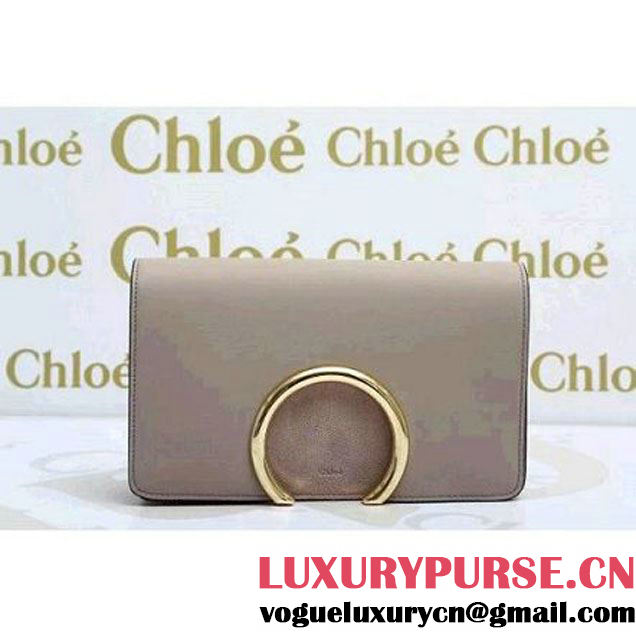 Chloe Gabrielle Clutch In Beige Smooth & Suede Calfskin 2016 (2A137-6011405 )