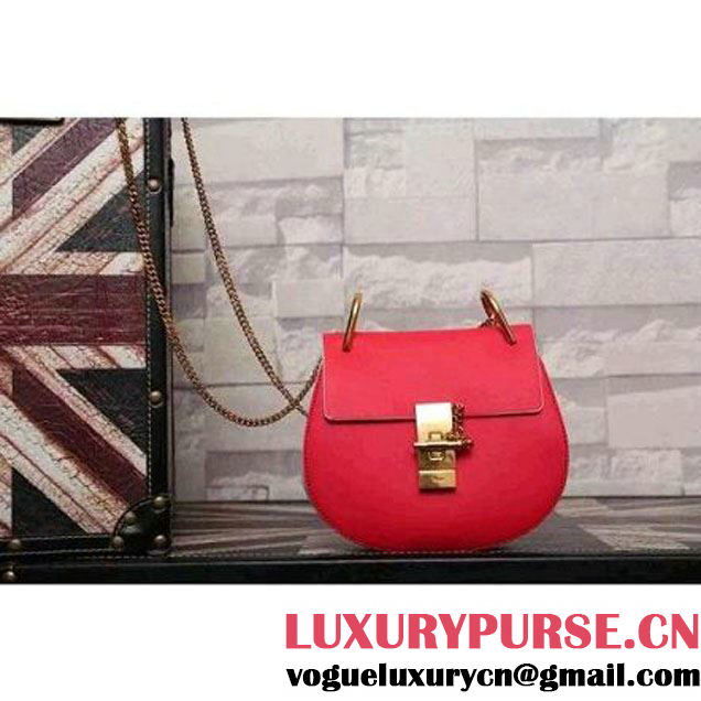 Chloe Small Bi-Color Drew Shoulder Bag In Red/White (ANNI-052984 )