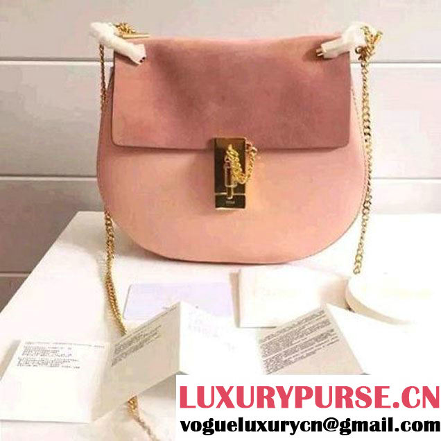 Chloe Drew Bag In Pink Suede/Smooth Calfskin (2A118-6011320 )