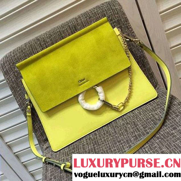 Chloe Faye Bag In Smooth & Suede Calfskin Lucifer Yellow (2A011-6012607 )