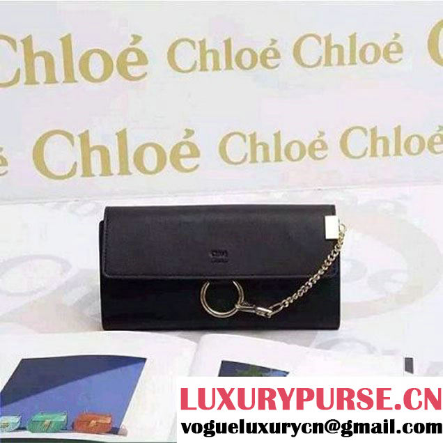 Chloe Faye Clutch Bag In Black Calf Leather (2A137-6031203 )