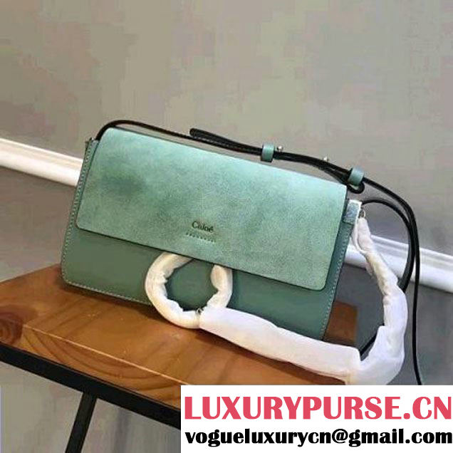 Chloe Small Suede/Smooth Calfskin Faye Bag Mint Green 2016 (2A118-7031420 )