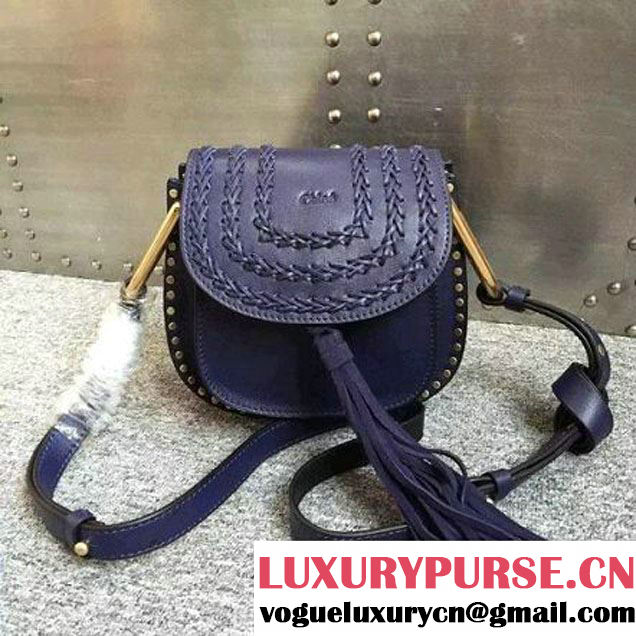 Chloe Mini Hudson Leather Shoulder Bag Navy (2A011-6011818 )