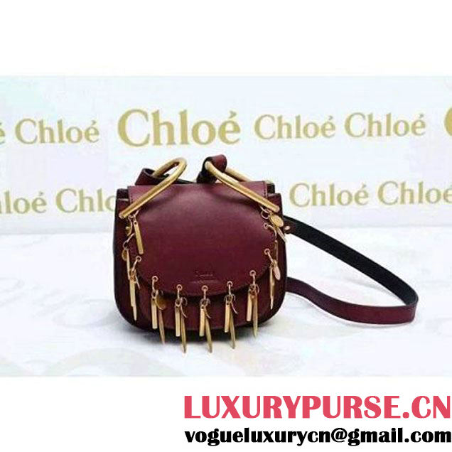 Chloe 3S1220 Mini Hudson Bag With Charms Burgundy F/W 2015 (1A034-102707 )