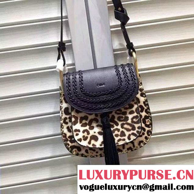 Chloe Small Hudson Shoulder Bag In Smooth Calfskin And Leopard Print (2A118-6011317 )