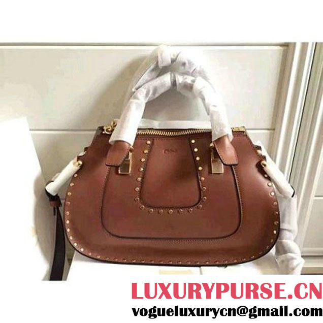 Chloe Hayley Bag In Camel Smooth Calfskin With Studs F/W 2015 (2A118-102201 )