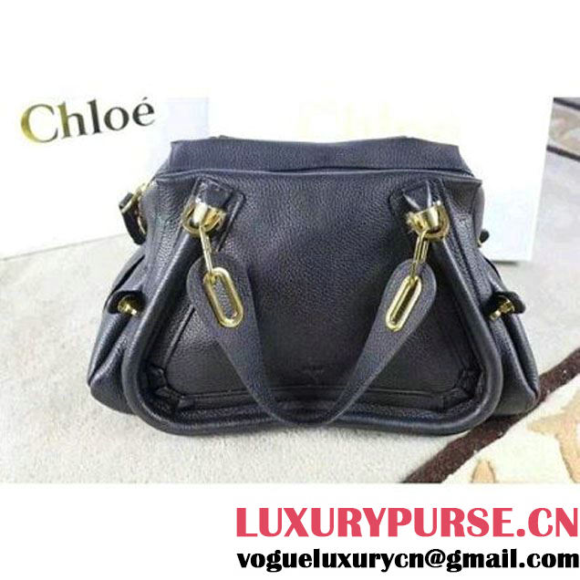 Chloe Paraty Bag In Black Grained Calfskin Fall 2015 (2B080-111621 )