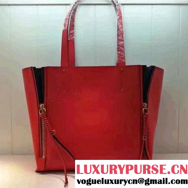 Chloe Leather and Suede Tasselled Half-Zips Milo Medium Tote Bag 3S1271 Red 2017 (2B080-7010502 )