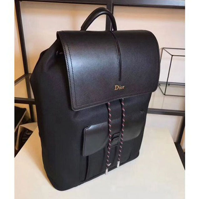 Dior Black Calfskin and Black Nylon Rucksack For Men Autumn 2018 ...