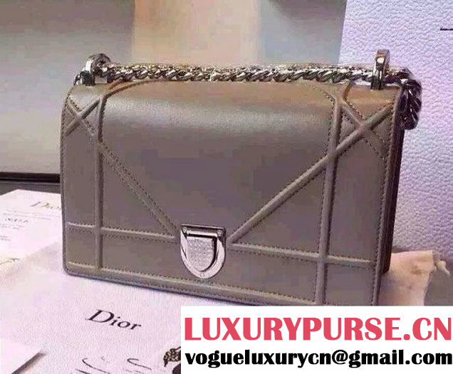 Dior Diorama Flap Bag Elephant Gray Lambskin 2015