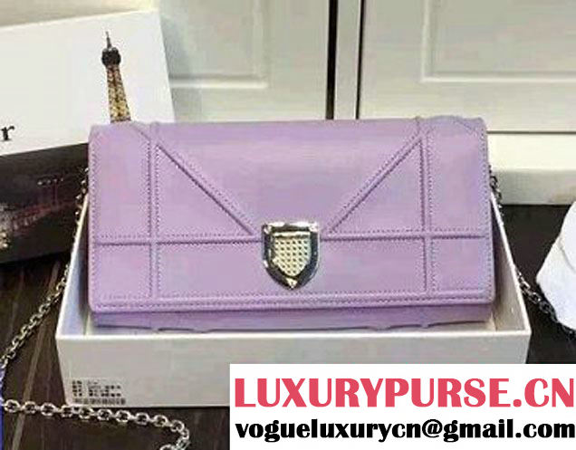 Dior Lambskin Diorama Croisiere Chain Wallet Bag Lavender 2015