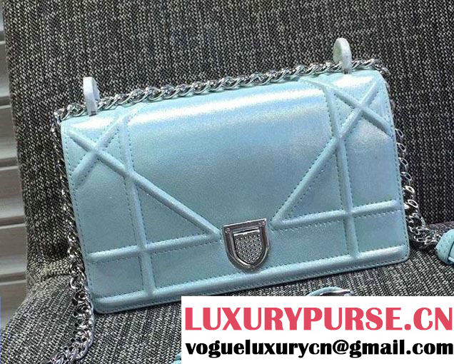 Dior Grain Line Lambskin Diorama Flap Bag Pale Green 2016