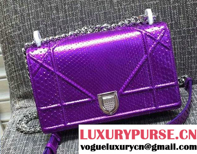 Dior Python Diorama Flap Bag Purple 2016