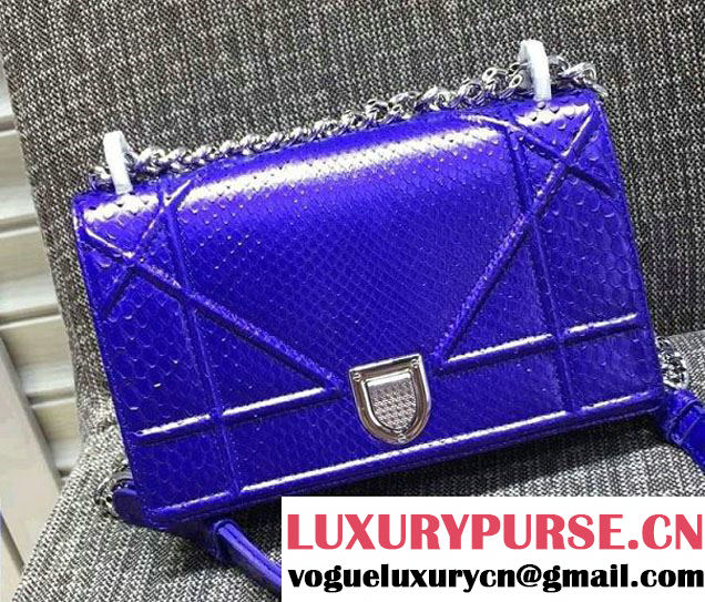 Dior Python Diorama Flap Bag Blue 2016