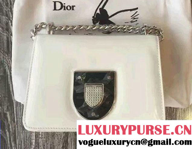 Dior Diorama Club Glossy Calfskin Bag White 2016