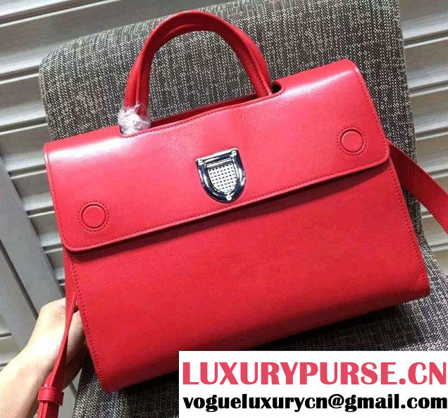 Dior Calfskin Leather Diorever Tote Bag Red 2016