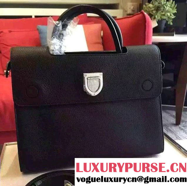 Dior Grained Bullcalf Leather Diorever Tote Bag Black 2016