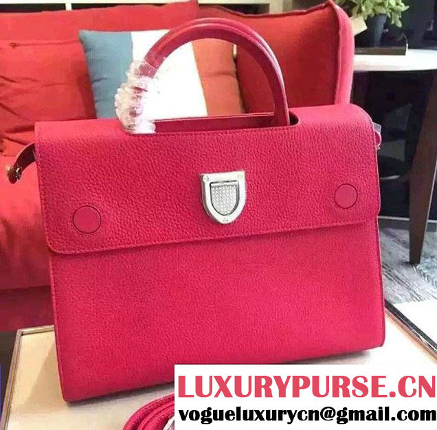 Dior Grained Bullcalf Leather Diorever Tote Bag Fushia 2016