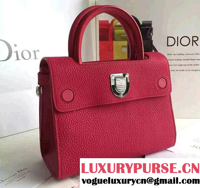 Dior Grained Bullcalf Leather Diorever Mini Tote Bag Fushia 2016