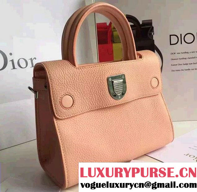 Dior Grained Bullcalf Leather Diorever Mini Tote Bag Nude Pink 2016