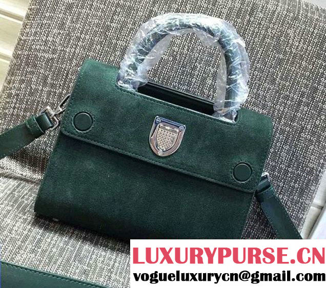 Dior Suede Calfskin Leather Diorever Mini Tote Bag Green 2016