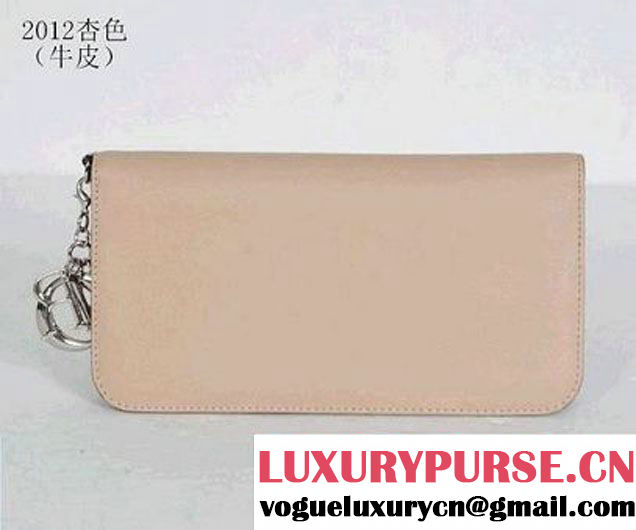 DIORISSIMO Long Leather Wallet Apricot