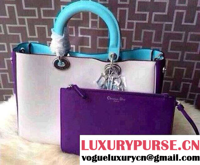 Dior Diorissimo Medium Bag White/purple