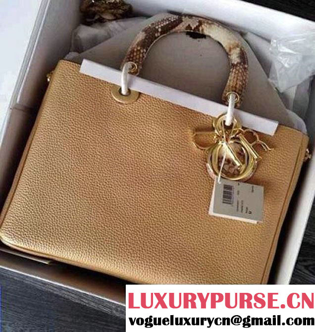 Dior Small Diorissimo Bag Original Leather Gold/Python