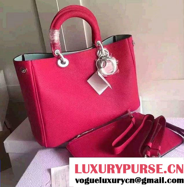 Dior Medium Diorissimo Bag in Grained Leather Fuchsia